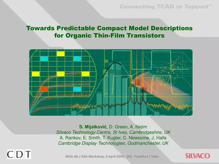 towards predictable compact model descriptions for organic thin film transistors