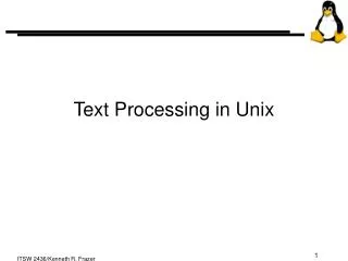 Text Processing in Unix
