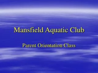Mansfield Aquatic Club