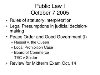 Public Law I October 7 2005