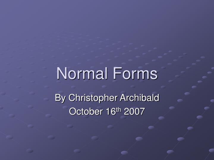normal forms