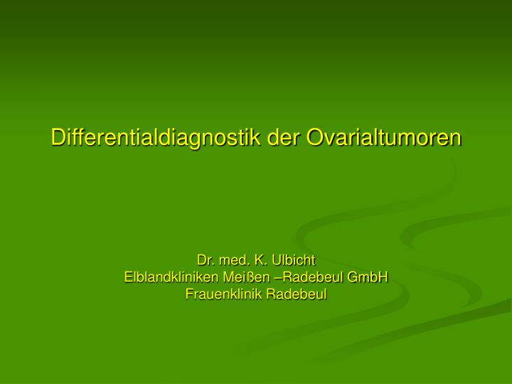 differentialdiagnostik der ovarialtumoren