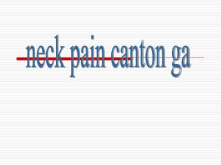 neck pain canton ga
