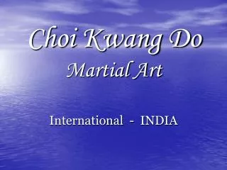 Choi Kwang Do Martial Art