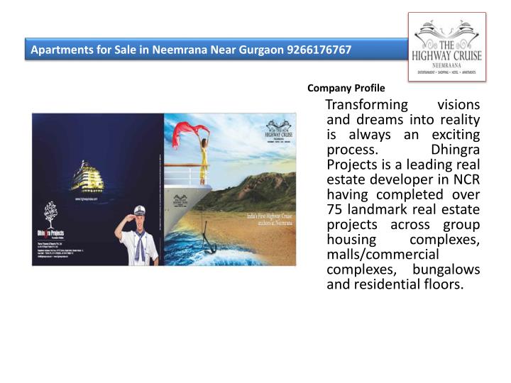 apartments for sale in neemrana near gurgaon 9266176767