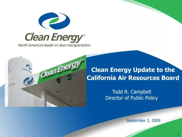 clean energy update to the california air resources board