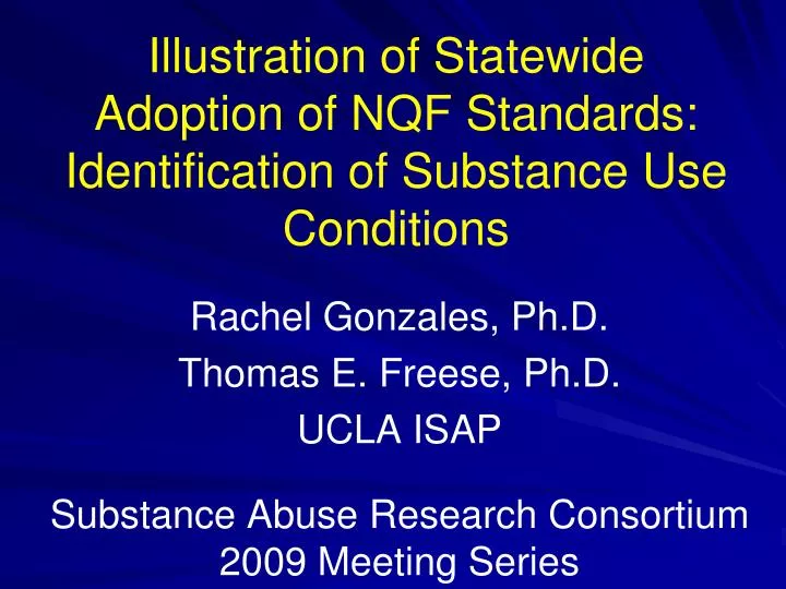 illustration of statewide adoption of nqf standards identification of substance use conditions