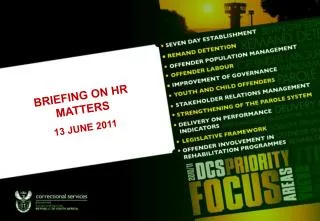 BRIEFING ON HR MATTERS 13 JUNE 2011