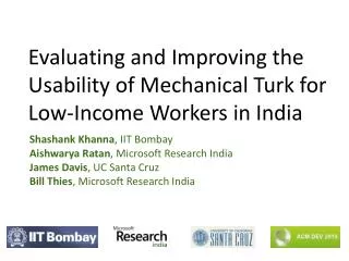 Evaluating and Improving the Usability of Mechanical Turk for Low-Income Workers in India