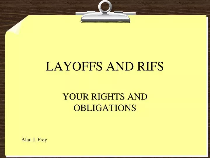 layoffs and rifs
