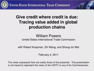 Give credit where credit is due: Tracing value added in global production chains