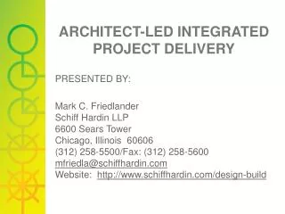 ARCHITECT-LED INTEGRATED PROJECT DELIVERY
