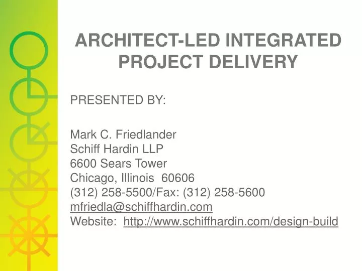architect led integrated project delivery