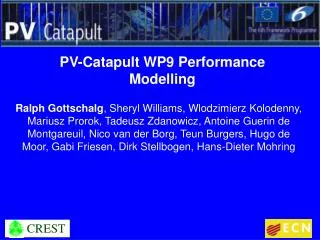 PV-Catapult WP9 Performance Modelling