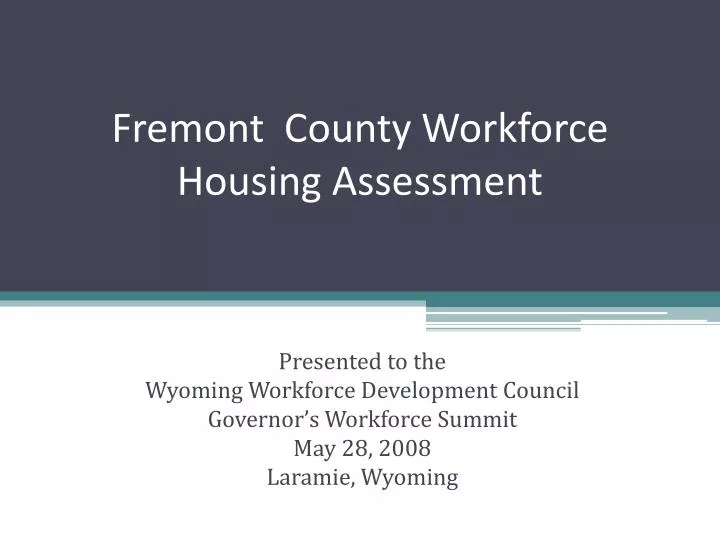 fremont county workforce housing assessment