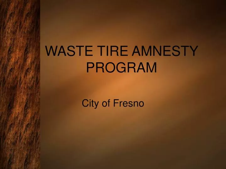 waste tire amnesty program