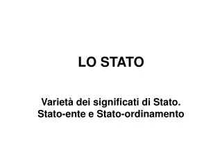 LO STATO