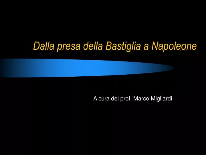 dalla presa della bastiglia a napoleone