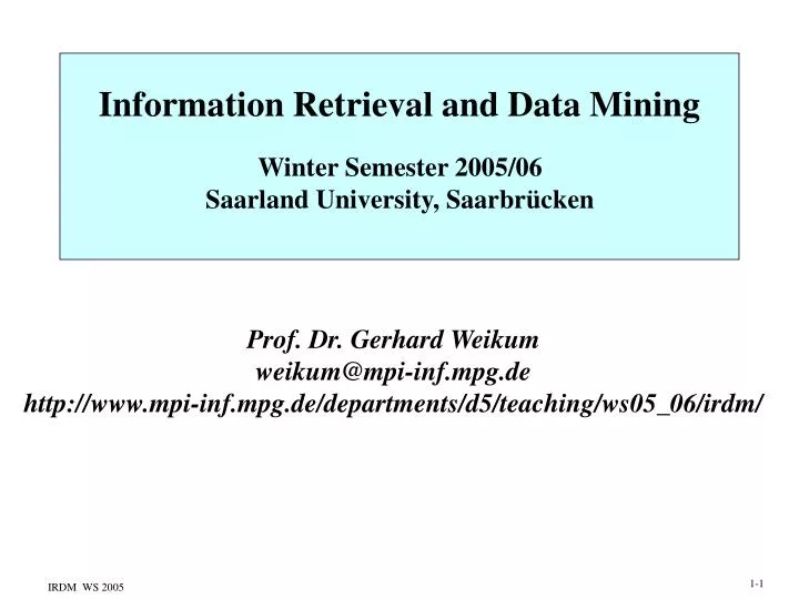 information retrieval and data mining