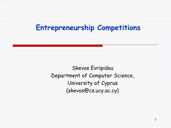 entrepreneurship competitions