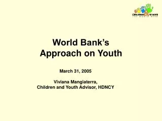 World Bank’s Approach on Youth