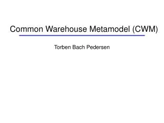 Common Warehouse Metamodel (CWM)