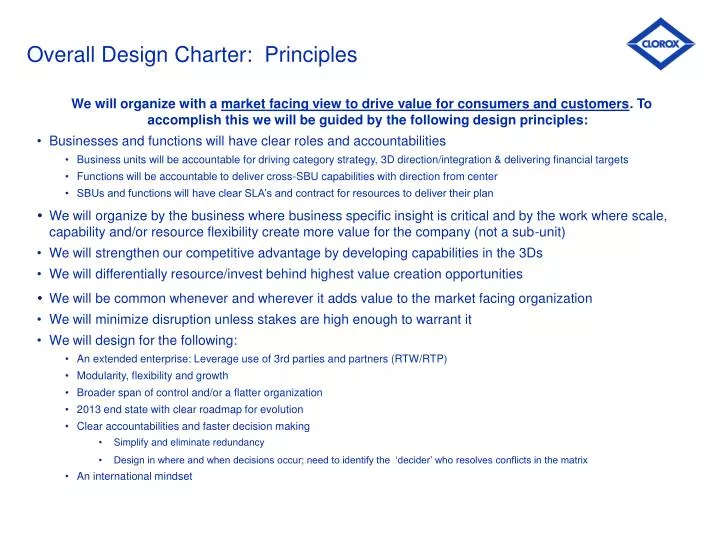 overall design charter principles