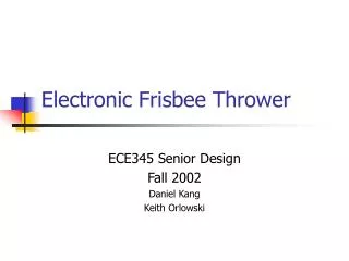 Electronic Frisbee Thrower
