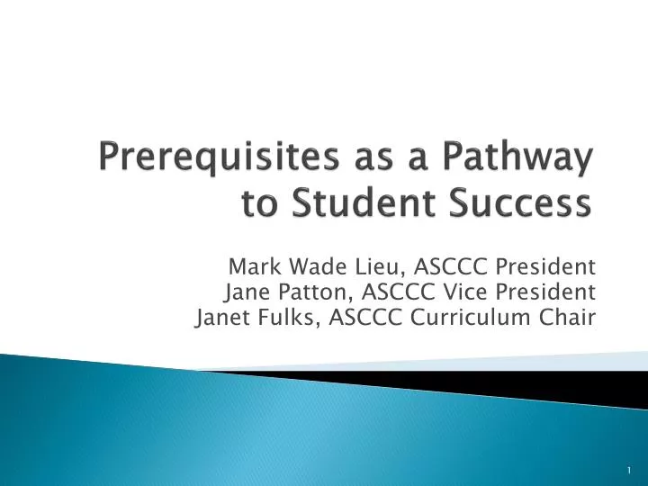 prerequisites as a pathway to student success