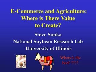 E-Commerce and Agriculture: Where is There Value to Create?