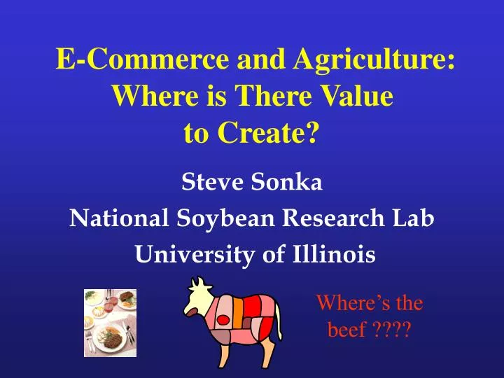 e commerce and agriculture where is there value to create