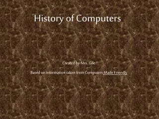 History of Computers