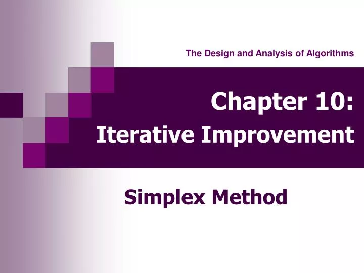 chapter 10 iterative improvement