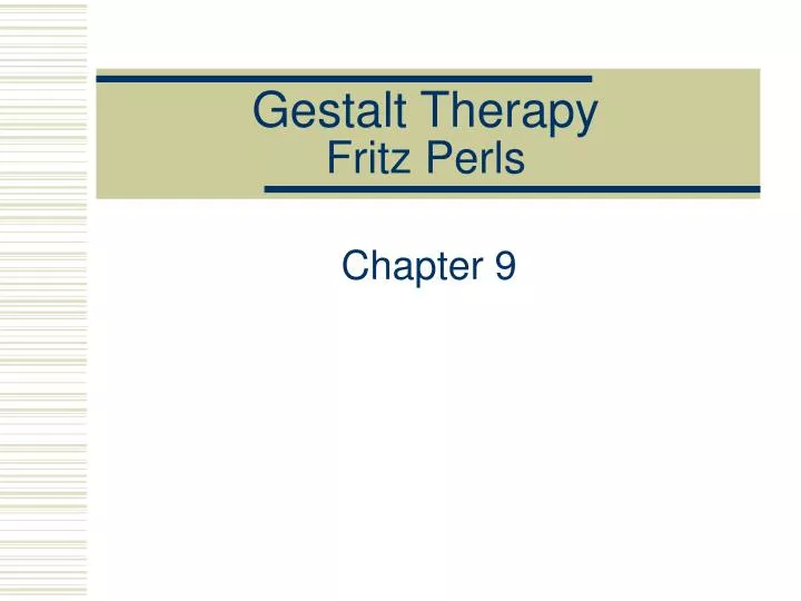 gestalt therapy fritz perls