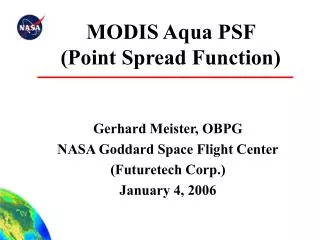 MODIS Aqua PSF (Point Spread Function)