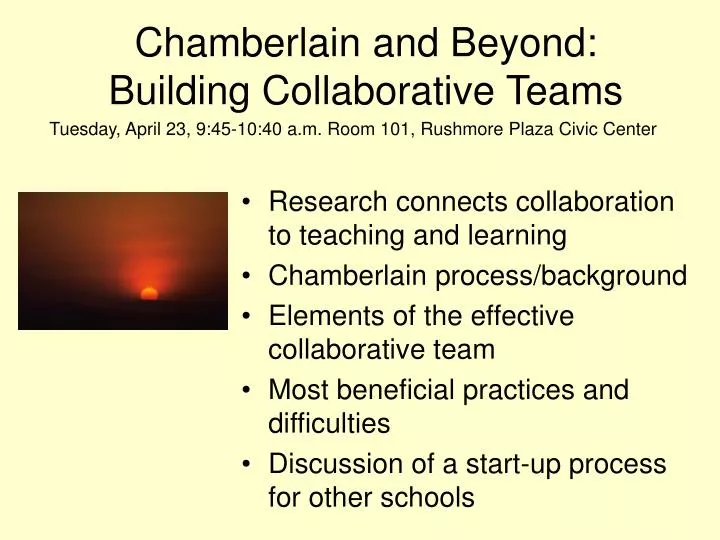 ch amberlain and beyond building collaborative teams