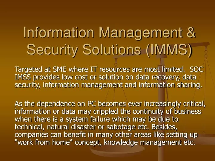 information management security solutions imms