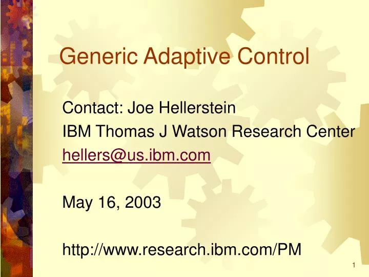 generic adaptive control
