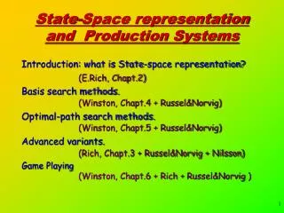 State-Space representation and Production Systems