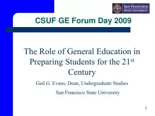 CSUF GE Forum Day 2009