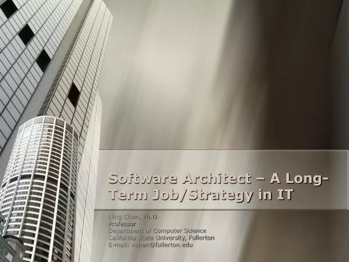 software architect a long term job strategy in it