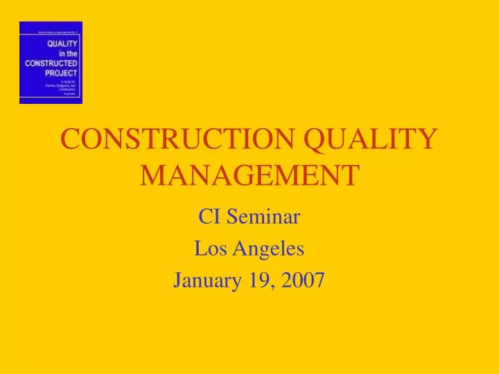 construction quality management