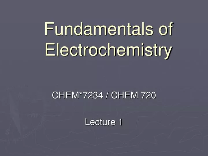 fundamentals of electrochemistry