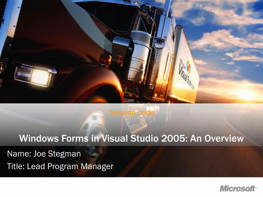 PPT - Windows Forms in Visual Studio 2005: An Overview PowerPoint ...
