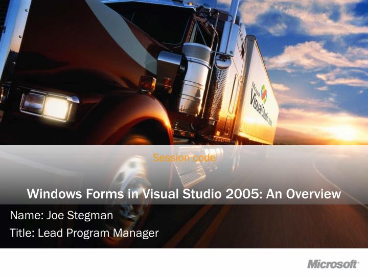 windows forms in visual studio 2005 an overview