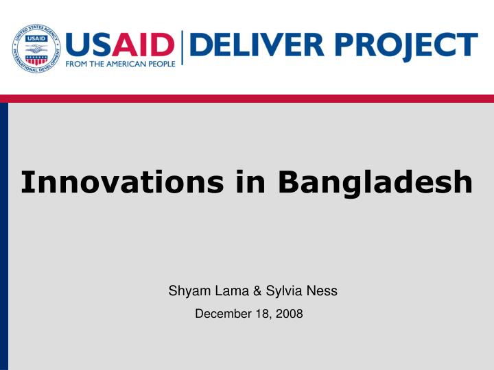 innovations in bangladesh