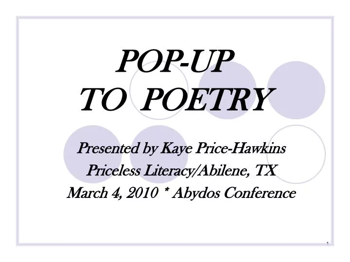 pop up to poetry