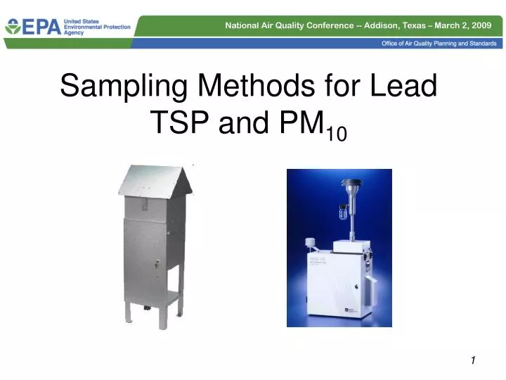 sampling methods for lead tsp and pm 10