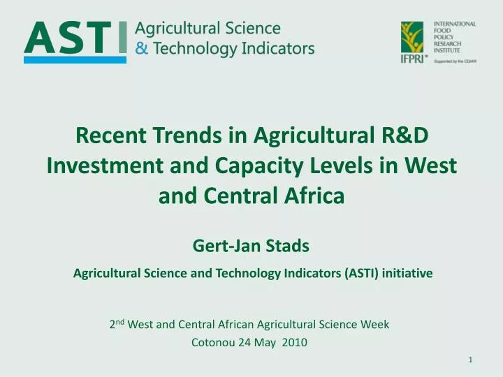 recent trends in agricultural r d investment and capacity levels in west and central africa