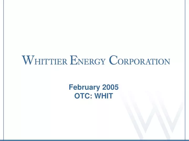 february 2005 otc whit